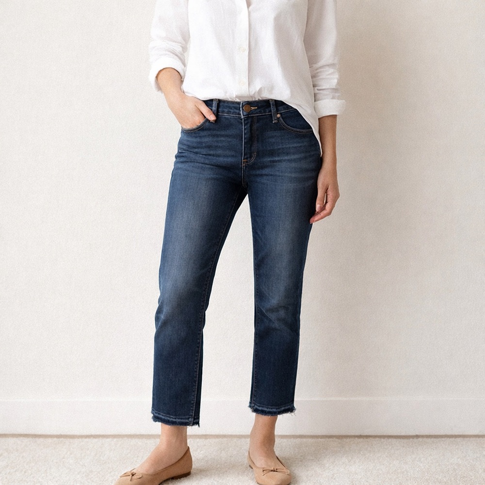 Lucky Brand Mid-Rise Dark Wash Cropped Ankle Jeans